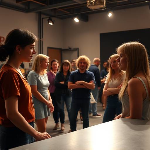 Des étudiants en théâtre travaillant ensemble pendant un atelier.