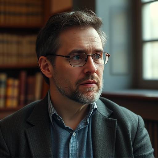 Portrait de Thierry Martin, professeur d'histoire du théâtre et dramaturgie.