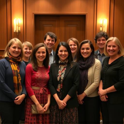 Une photo de groupe des professeurs de l'Académie Théâtrale des Lumières, souriant et accueillants.