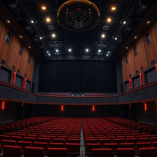 Une salle de théâtre moderne et bien équipée de l'Académie Théâtrale des Lumières.